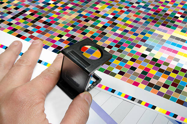 istock Offset print color management. cmyk stripe loupe control 471599531