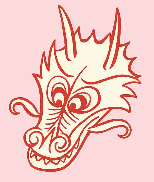 Vector illustration of Dragon Head