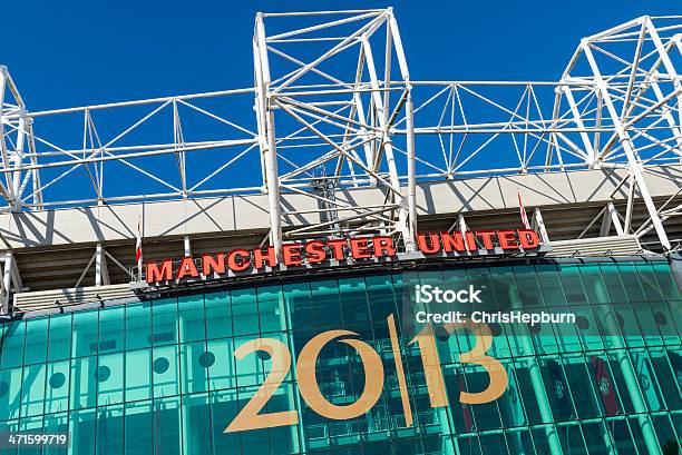 Stadio Old Trafford Manchester United - Fotografie stock e altre immagini di Ambientazione esterna - Ambientazione esterna, Architettura, Blu