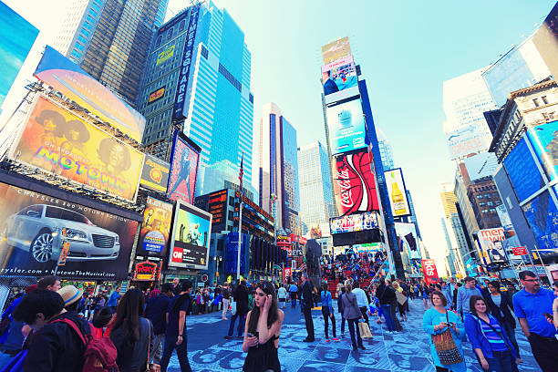 duffy square, manhattan, new york city - duffy foto e immagini stock