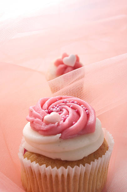 cupcakes with love stock photo