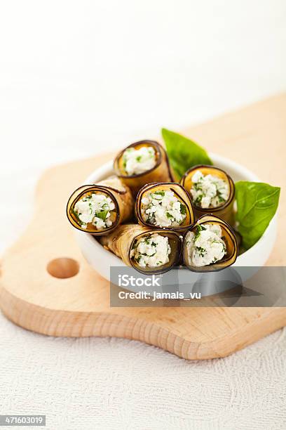 Eggplant Rolls Stock Photo - Download Image Now - Appetizer, Basil, Bowl