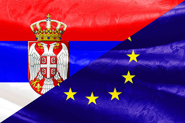 istock Serbian and Europe Union flag 471604208
