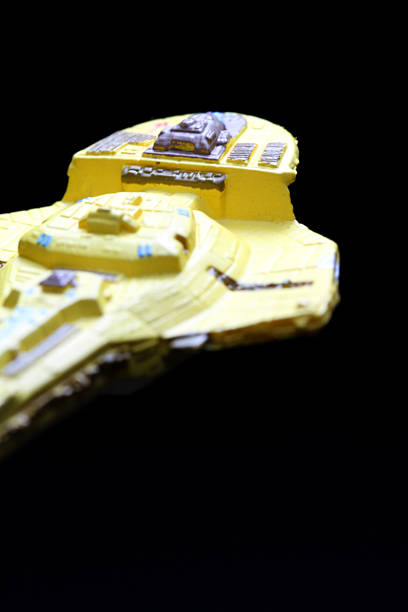 In Cardassian Space Vancouver, Canada - December 11, 2012: A Cardassian freighter from the Star Trek television show, on a black background. The model was made by Micro Machines, from Galoob. star trek characters stock pictures, royalty-free photos & images