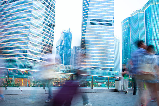 istock abstract image of a business people rushing 471604421