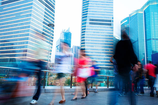 istock abstract image of a business people rushing 471604629