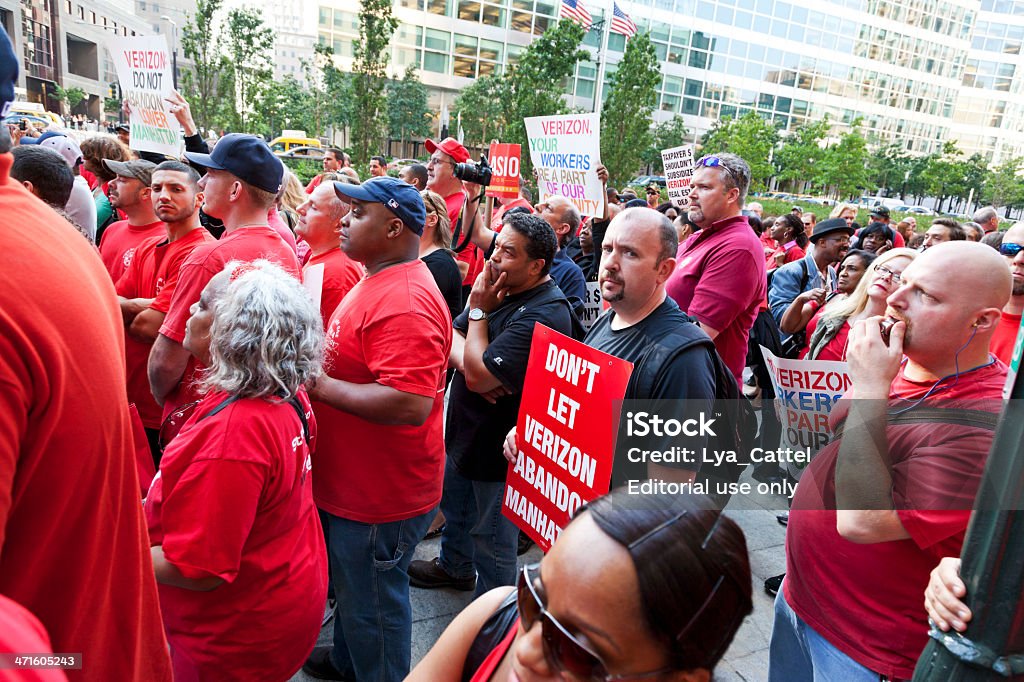 Demostración Verizon la ciudad de Nueva York # 1, XXXL - Foto de stock de Acontecimiento libre de derechos