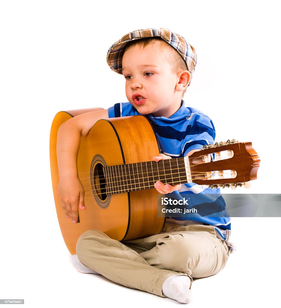 Menino e guitarra - Foto de stock de Artista royalty-free