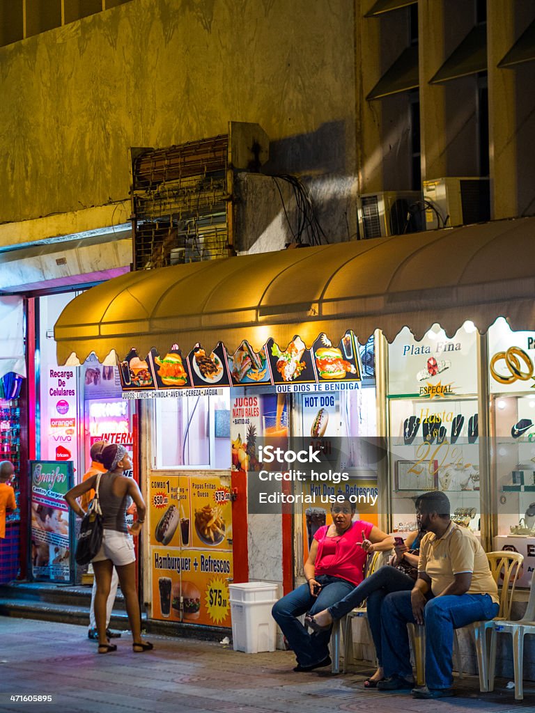 Rua cafés Santo Domingo, República Dominicana - Royalty-free República Dominicana Foto de stock
