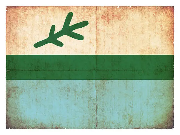 Flag of the Canadian region Labrador created in grunge style