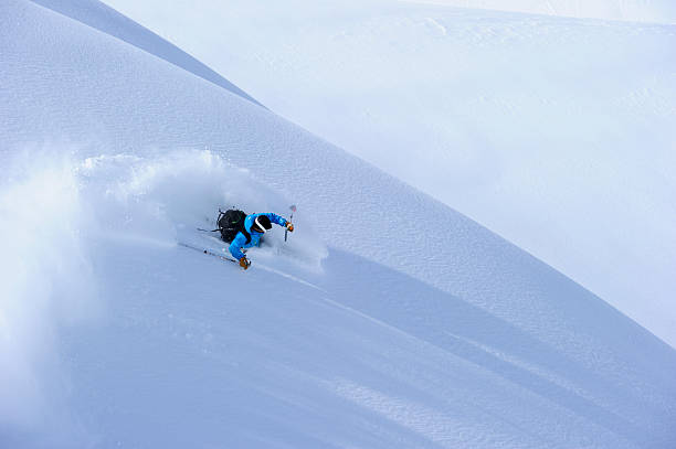 poudre tournez à - skiing powder snow canada winter photos et images de collection