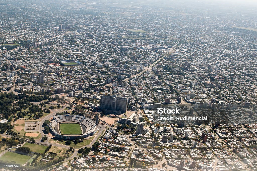 Aerial View of Montevideo from Window Plane Aerial view from window plane of the capital city of Uruguay in South America Uruguay Stock Photo