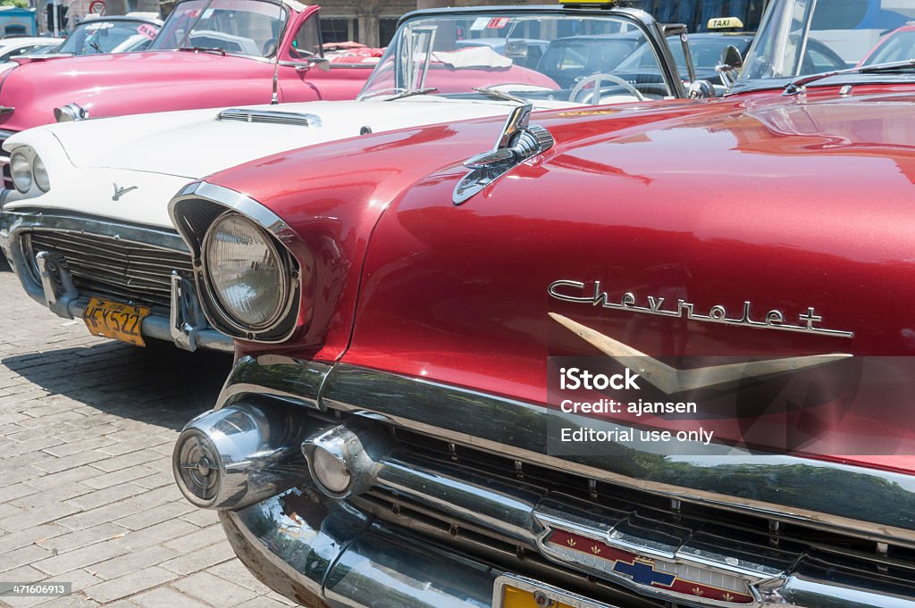 旧アメリカンカーのハバナ,キューバ - アメリカ文化のロイヤリティフリーストックフォト