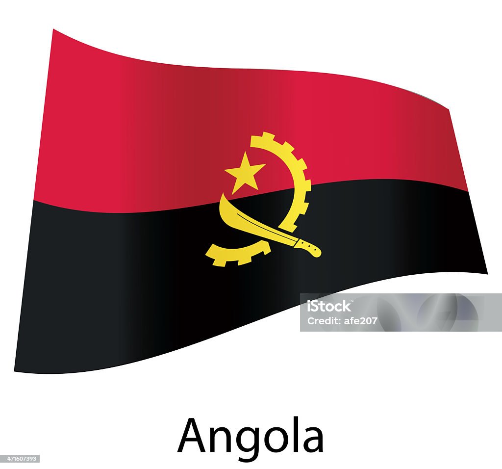 Vektor-angola Flagge, isoliert - Lizenzfrei Afrika Stock-Illustration