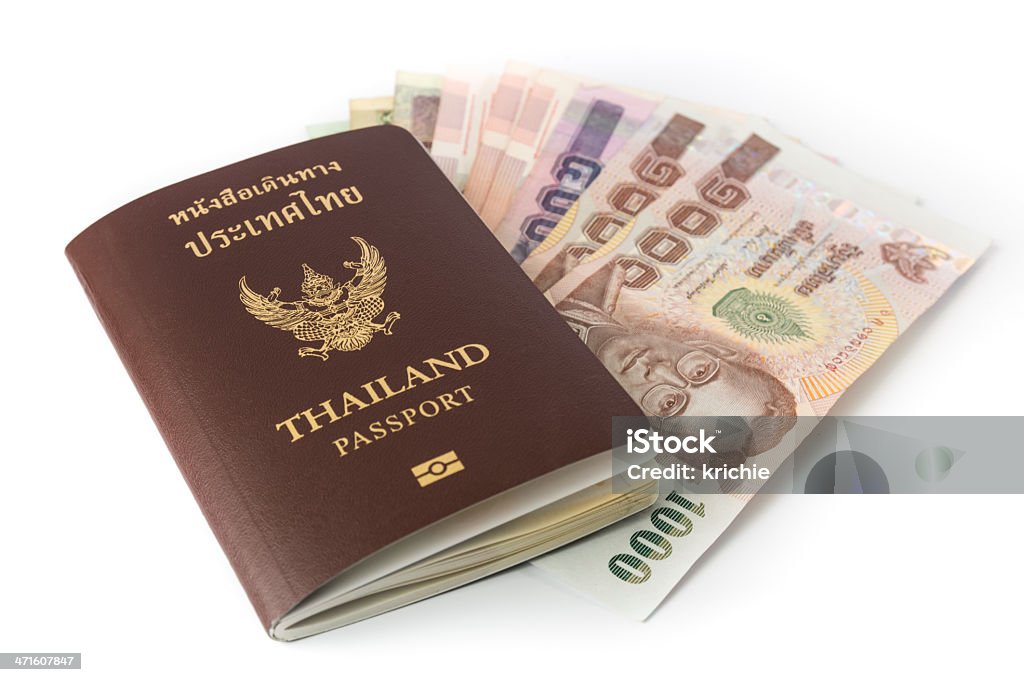Tajlandia paszport i pieniądze - Zbiór zdjęć royalty-free (Autorytet)