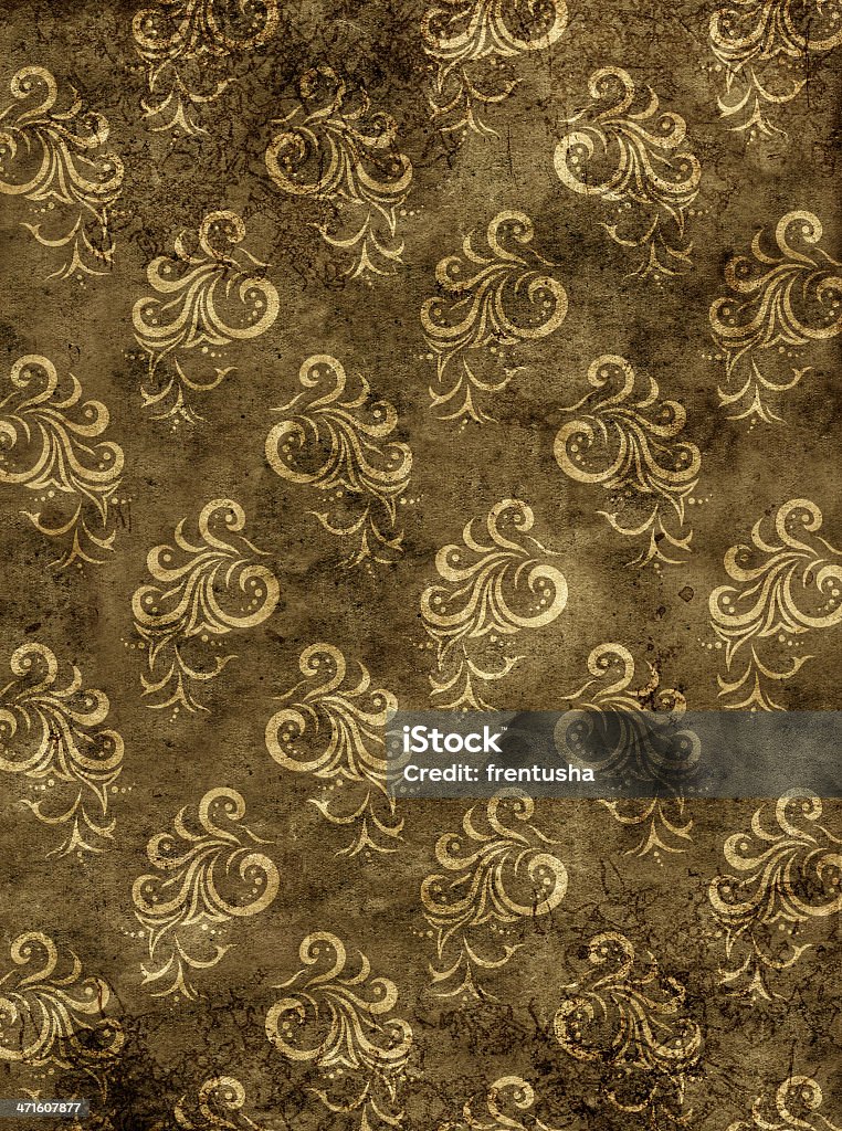 Textura de papel com decoração floral - Royalty-free Antigo Foto de stock