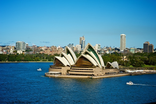 Sydney, Australia - July 8, 2012: The Sydney Opera House view from the Harbour Bridge. 