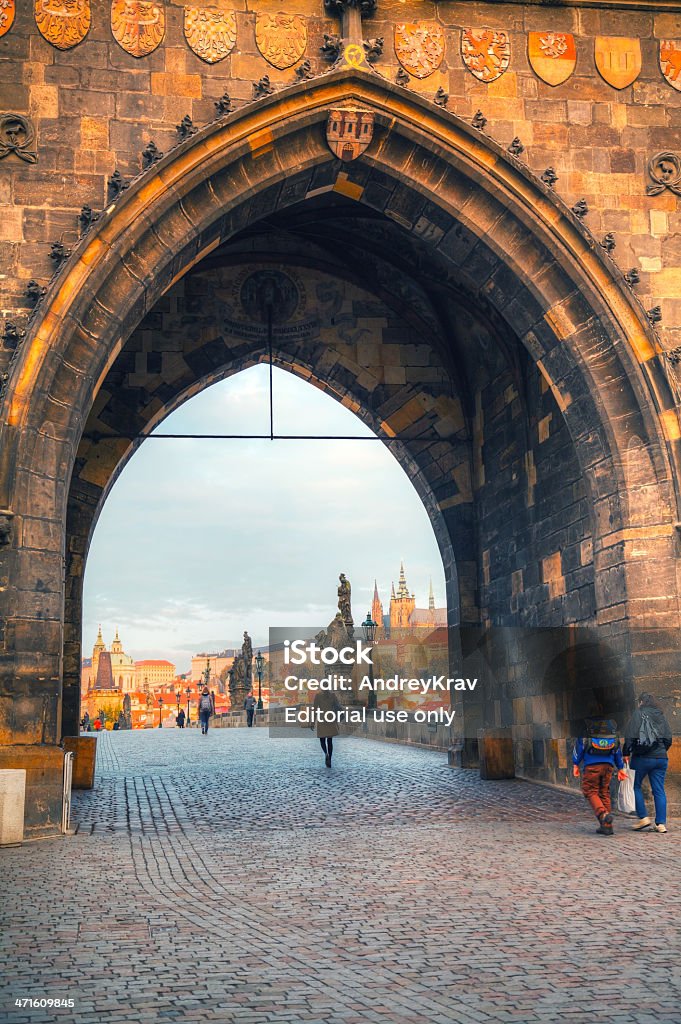 Panoramica del centro storico di Praga, di Ponte Carlo lato - Foto stock royalty-free di Ambientazione esterna