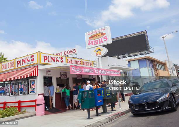Photo libre de droit de Hot Dogs De Chez Pinks banque d'images et plus d'images libres de droit de Californie du Sud - Californie du Sud, Comté de Los Angeles, Hollywood - Californie