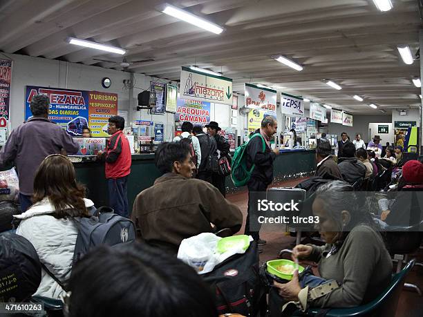 Ica Bus Station Waiting Room Interior At Night Stock Photo - Download Image Now - Adult, Bus, Bus Station