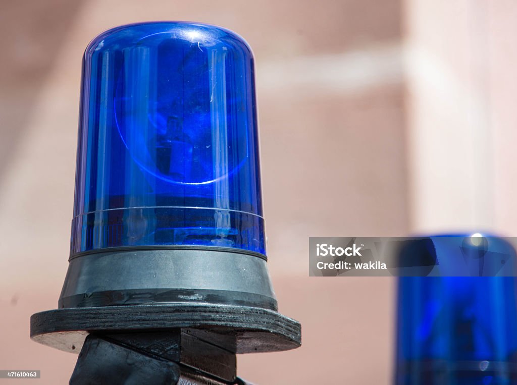 Fuoco blu di illuminazione di emergenza - Foto stock royalty-free di Allerta