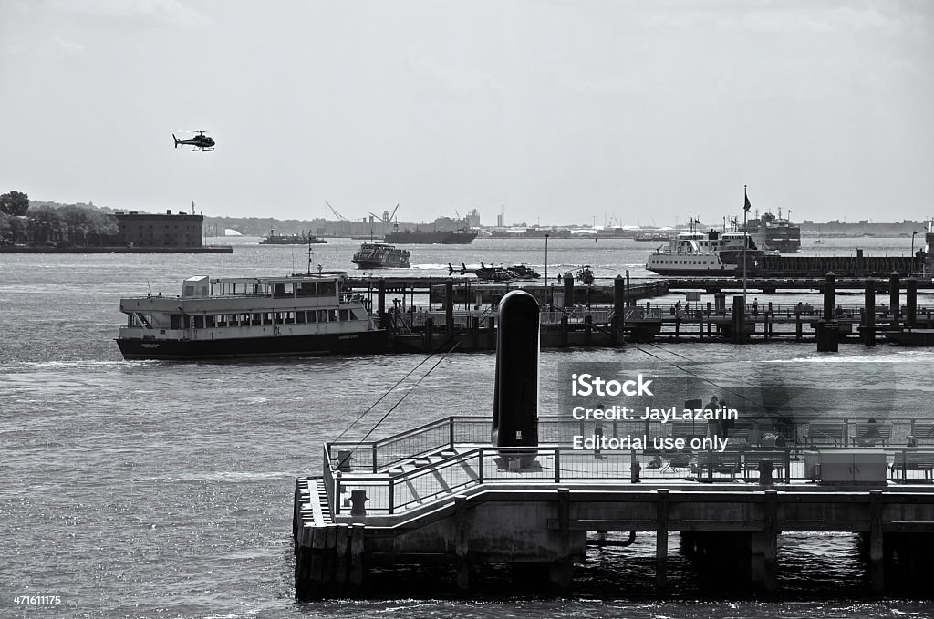 Cidade de Nova Iorque, heliporto, Porto de Ferries, helicópteros, Baixo Manhattan - Royalty-free Ao Ar Livre Foto de stock