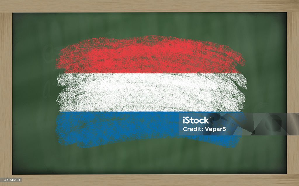 national flag of holland on blackboard painted with chalk - Photo de Apprentissage libre de droits