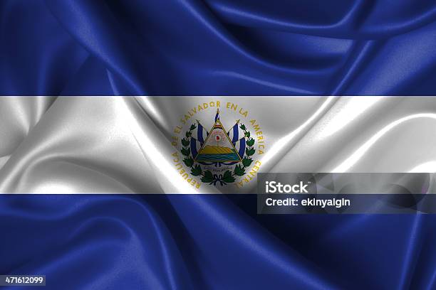Ondulado Bandera De El Salvador Foto de stock y más banco de imágenes de Bandera - Bandera, Brillante, Celebración - Ocasión especial