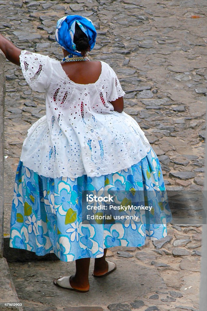 Brasilianische Baiana Frau in traditioneller Kleidung Salvador, Brasilien - Lizenzfrei Afrikanische Kultur Stock-Foto
