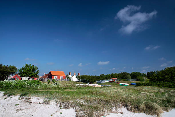 villas de vacances à la plage de bornholm - denmark beach beach house house photos et images de collection