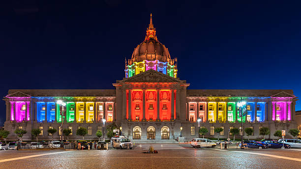 San Francisco City Hall w Tęcza kolorów – zdjęcie
