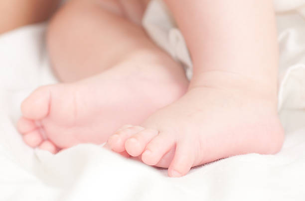 istock Sweet newborn baby feet 471613245