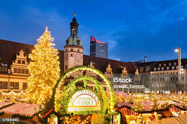 Photo libre de droit de Marché De Noël À Leipzig En Allemagne banque d'images et plus d'images libres de droit de Leipzig - Leipzig, Marché de Noël, Noël