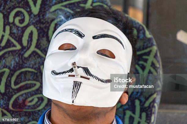 Man With Guy Fawkes Stock Photo - Download Image Now - AKP, Activist, Adult