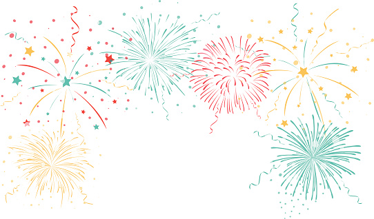 Vector Illustration of Colorful fireworks background 