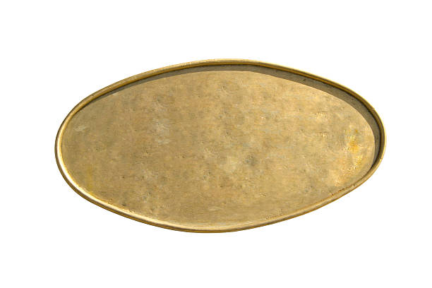 istock Texture of Isolated Shiny brass metal plate 471617651