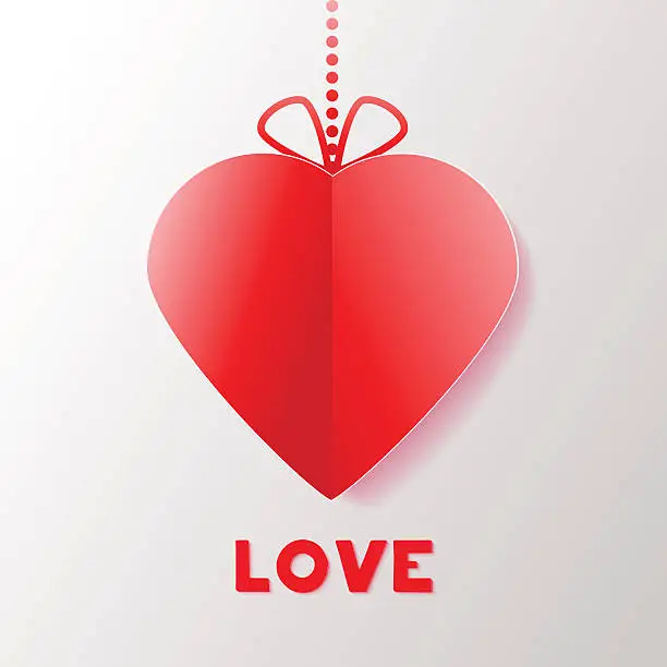 Vector illustration of Paper Heart. Happy Valentines Day. Vector EPS 10