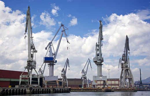 Cranes at Bilbao port image