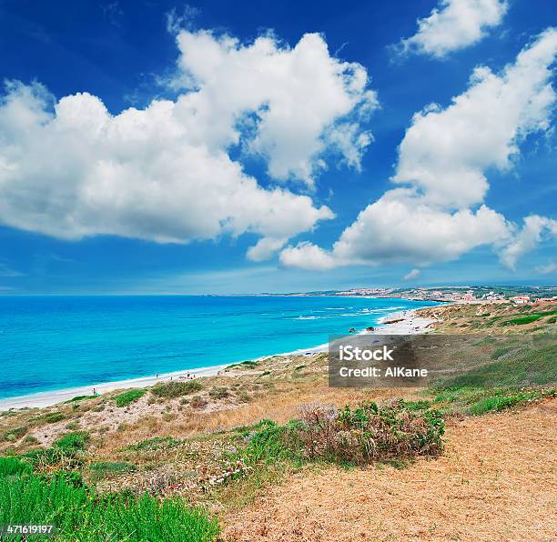 Foto de Nuvens Sobre San Giovanni Beach e mais fotos de stock de Areia - Areia, Azul, Beleza natural - Natureza