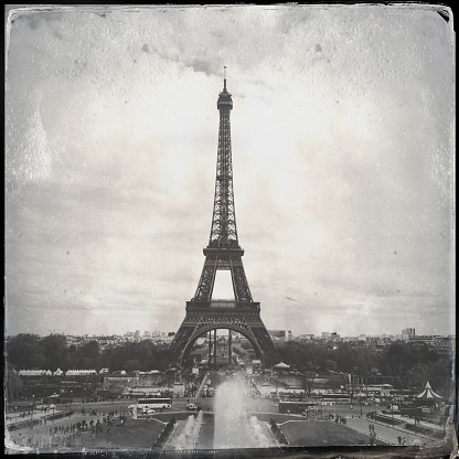 View of the Tour Eiffel. Mobilestock: shot and processed with a mobile phone