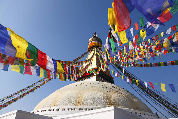 istock Bodhnath stupa with colorful flags in Kathmandu, Nepal 471620187