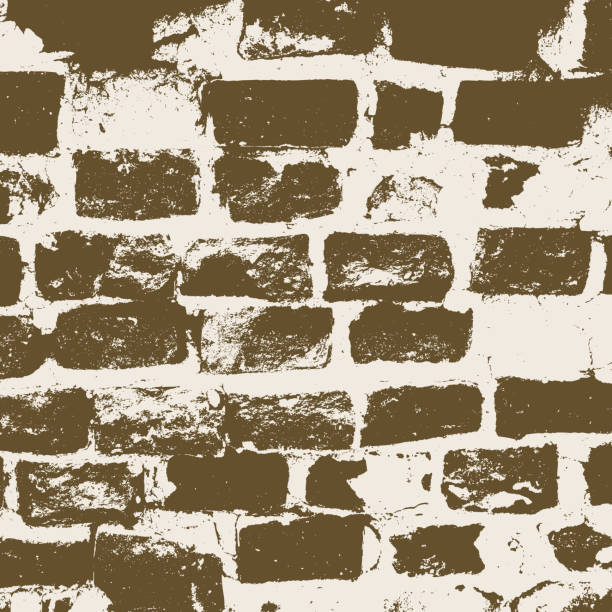 ilustrações, clipart, desenhos animados e ícones de tijolos, parede de tijolos de uma antiga casa de textura grunge marrom - stability stone wall backgrounds