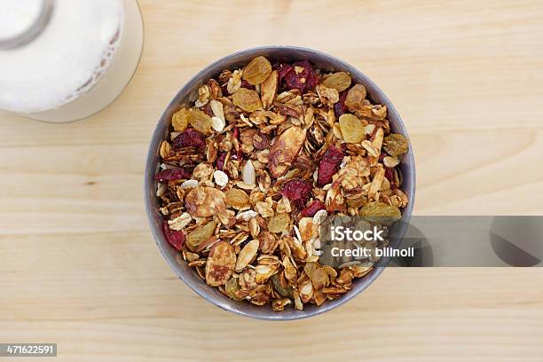 Schüssel Biogranola Müsli Von Oben Gefilmte Stockfoto und mehr Bilder von Schüssel - Schüssel, Draufsicht, Kleie