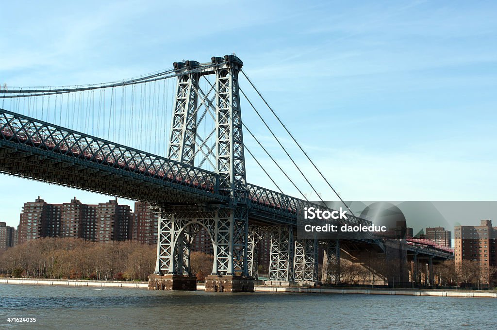 Ponte de Manhattan vista do rio Hudson - Foto de stock de Alto - Descrição Geral royalty-free