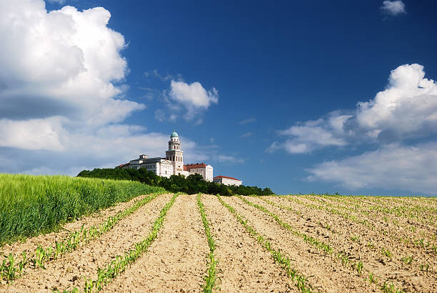 Spring landscape of Benedictine Pannonhalma Archabbey, Hungary