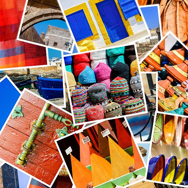 composition of objects or typical places of morocco - sale stok fotoğraflar ve resimler