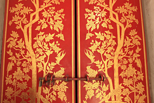 Old chinese door tree pattern. 