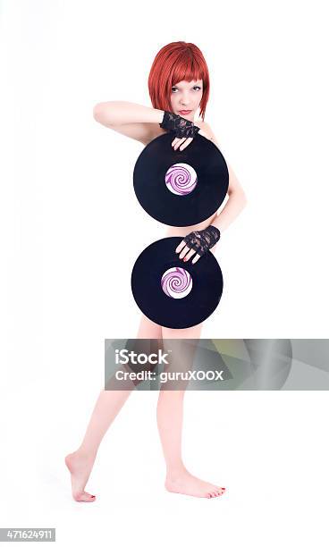 벌거벗은 디스코 여자아이 레코드-아날로그 오디오에 대한 스톡 사진 및 기타 이미지 - 레코드-아날로그 오디오, 벌거벗은, 여자