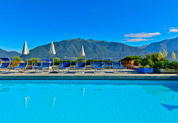 istock swimming pool with views of the mountains 471625547