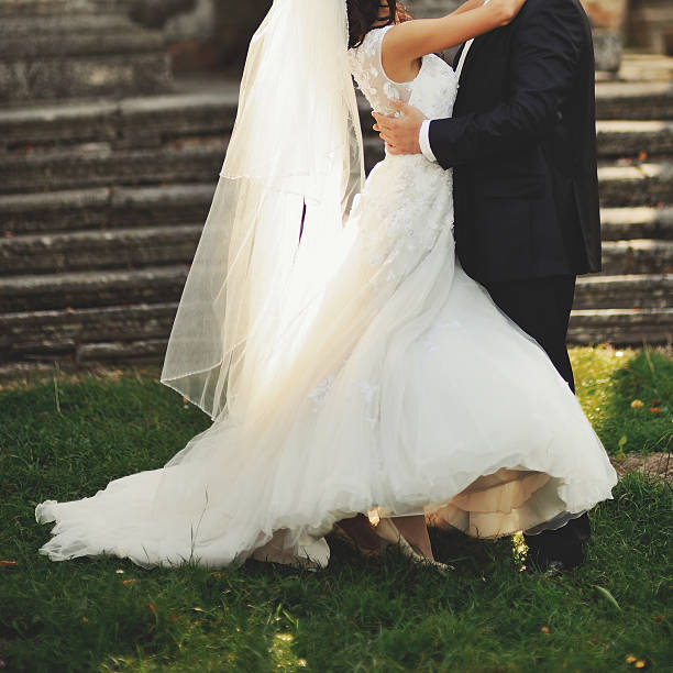 istock Newlywed couple together. 471625800